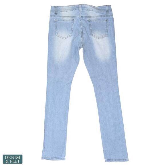 Cover Girl Light Wash Distressed Skinny Jeans Women’s Size 9/10 Ripped Denim - Picture 2 of 7